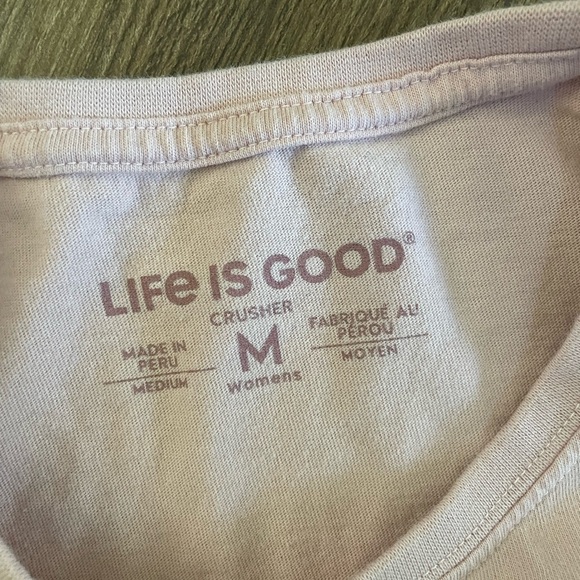 Life is Good Pink Graphic Simplify Pink T-Shirt Tee Size M - Picture 5 of 9